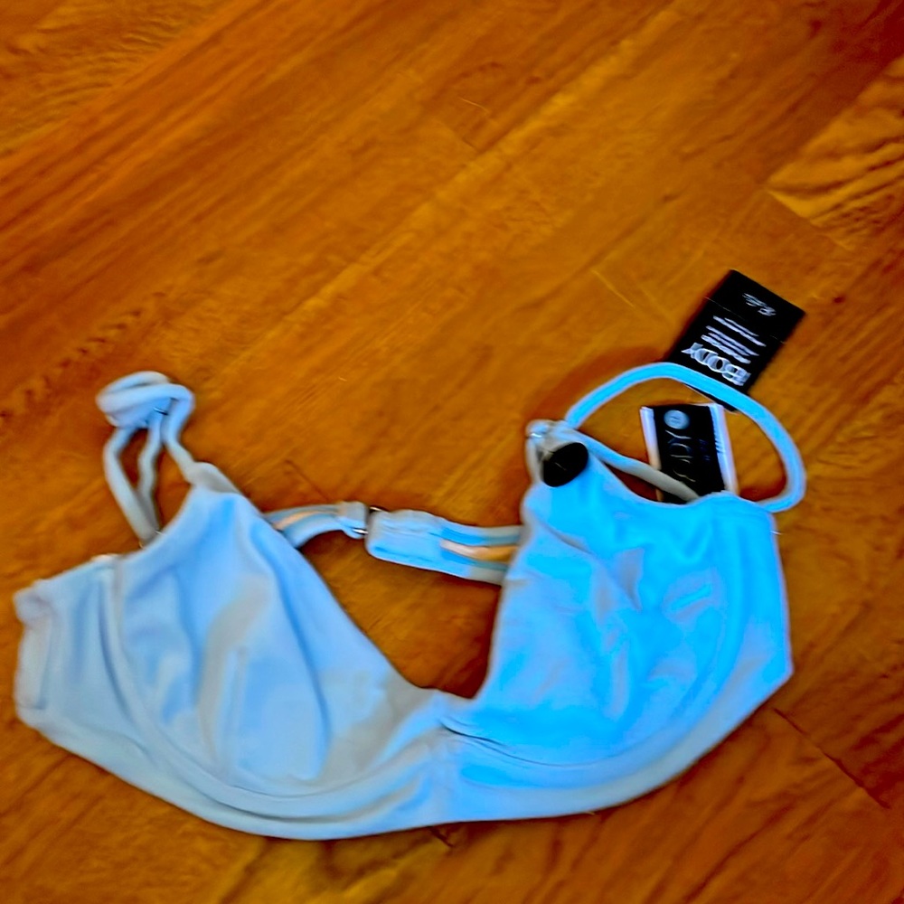 Cotton on body bra, balconette, bikini top. Size medium. Light blue.NWT